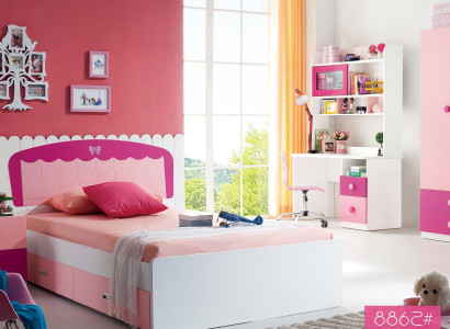 Set Table Bed Wardrobe Chest of drawers 4pcs Complete Youth Room Childrens room